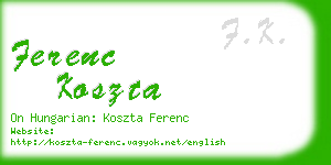 ferenc koszta business card
